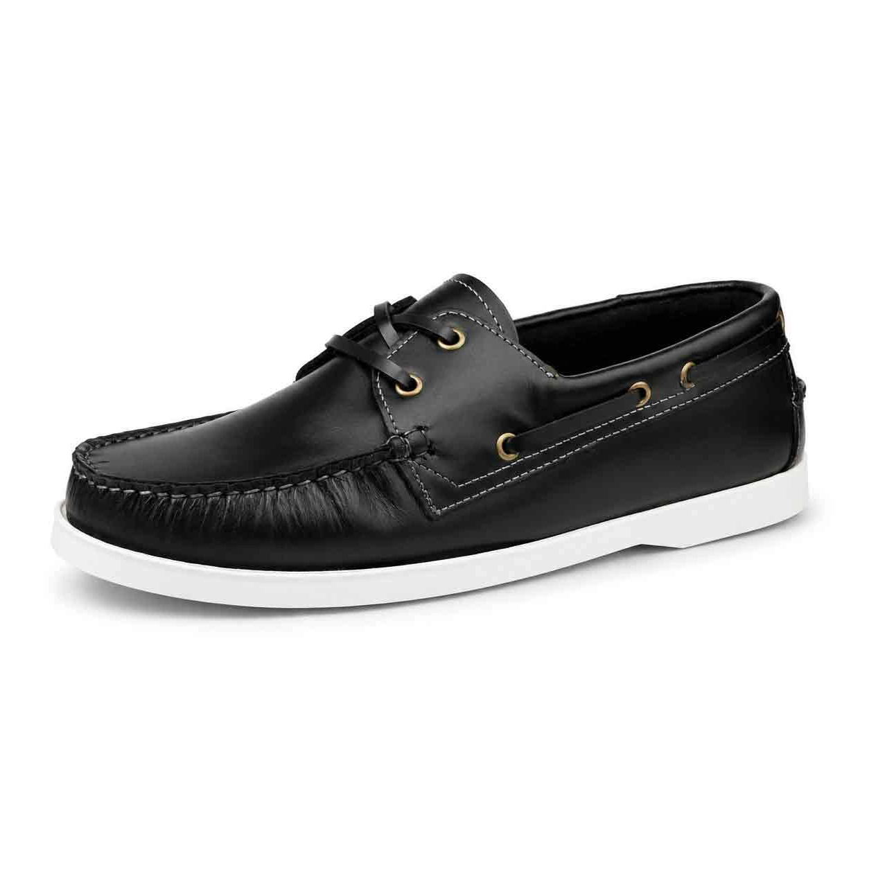 chaussure bateaux homme SEB02 noir cuir  miniature